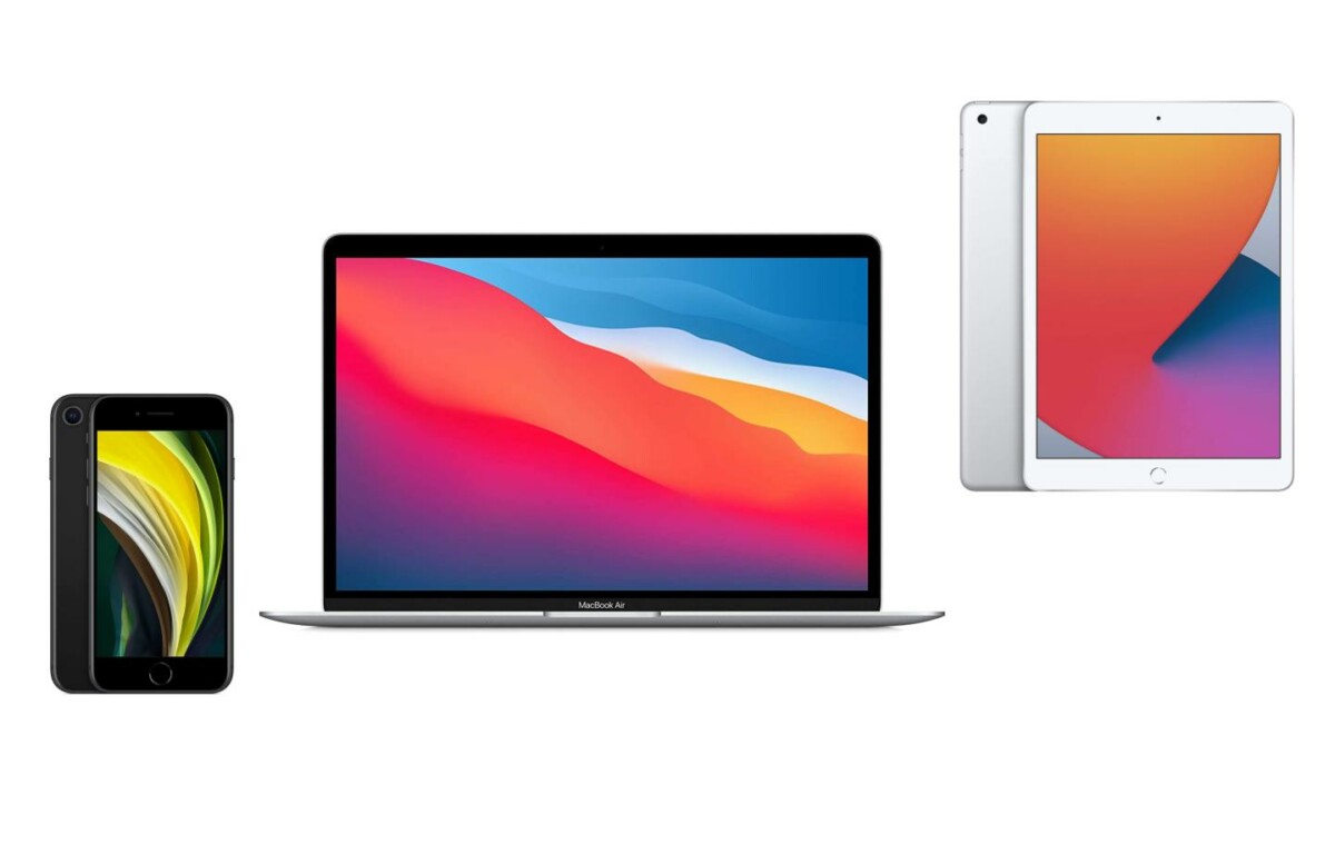 iPhone SE, MacBook Air M1 et iPad