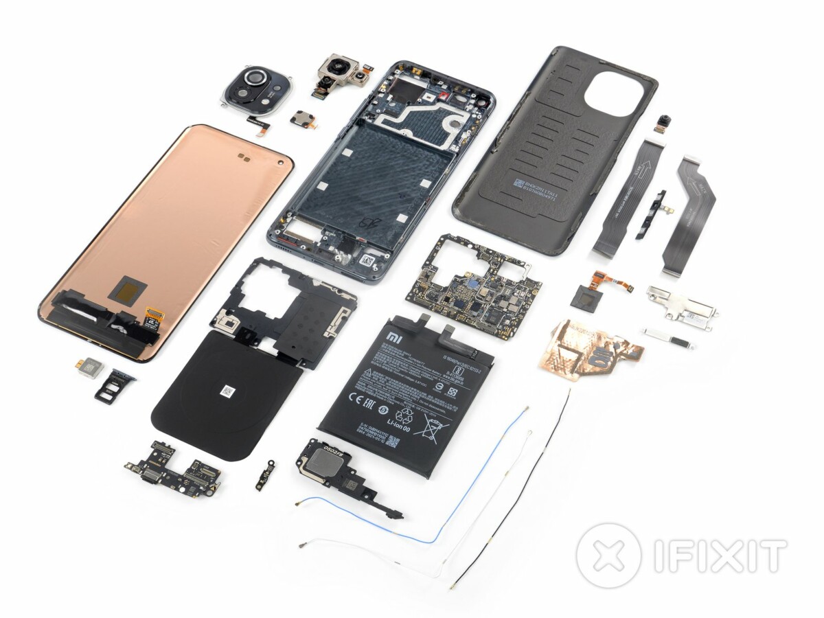 Xiaomi Mi 11 vue éclatée iFixit