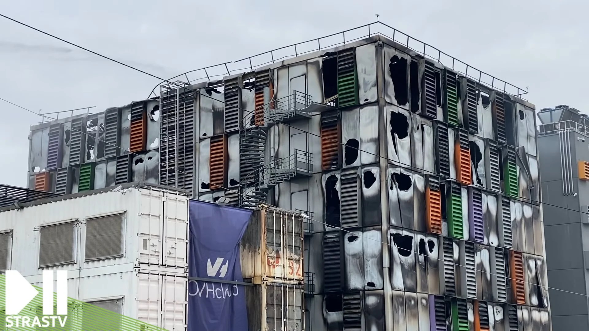 Le data center d'OVH à Strasbourg après l'incendie