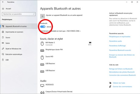 Comment activer et désactiver le Bluetooth sous Windows 10 05