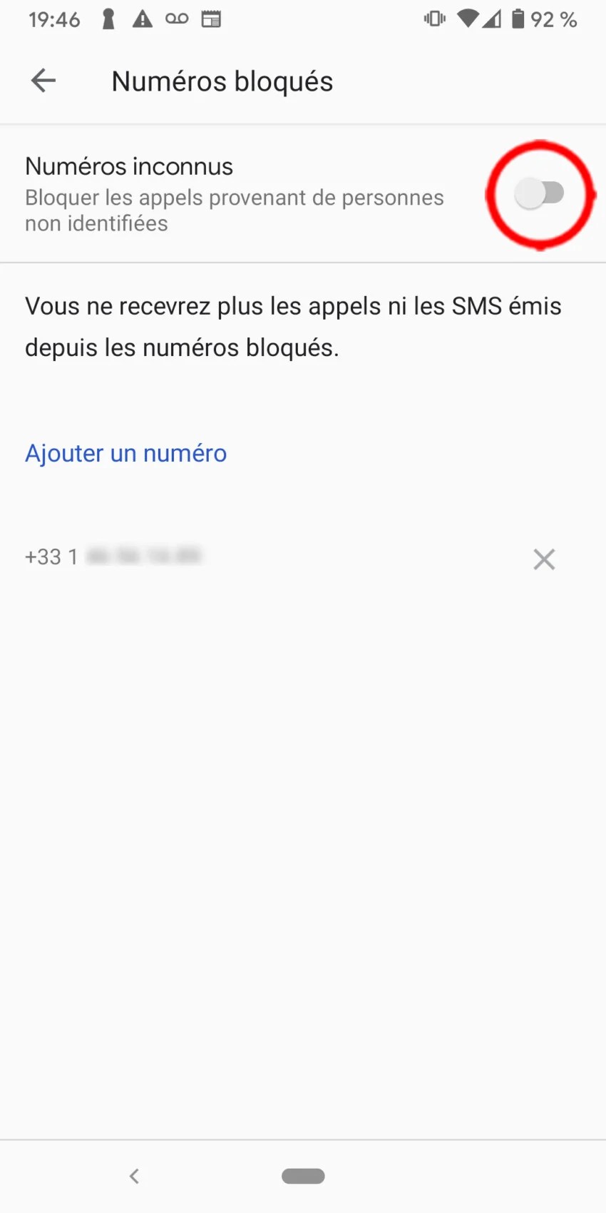 Comment bloquer les numéros privés et inconnus sous Android 03