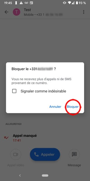 Comment bloquer un numéro de téléphone indésirable sur Android 06