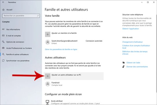 Comment créer un compte local sur son PC Windows 10 avec le panneau Paramètres 04