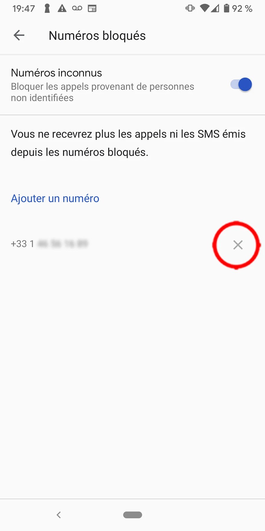 Comment débloquer un numéro de téléphone bloqué sur Android 01
