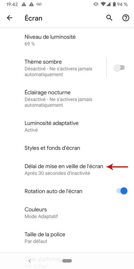 Comment régler le délai de mise en veille sur Android 04