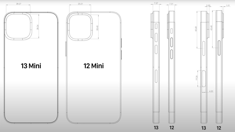 Les dimensions de l'iPhone 13 mini