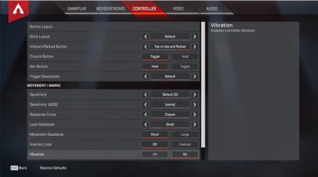 Les réglages d'accessibilité dans Apex Legends