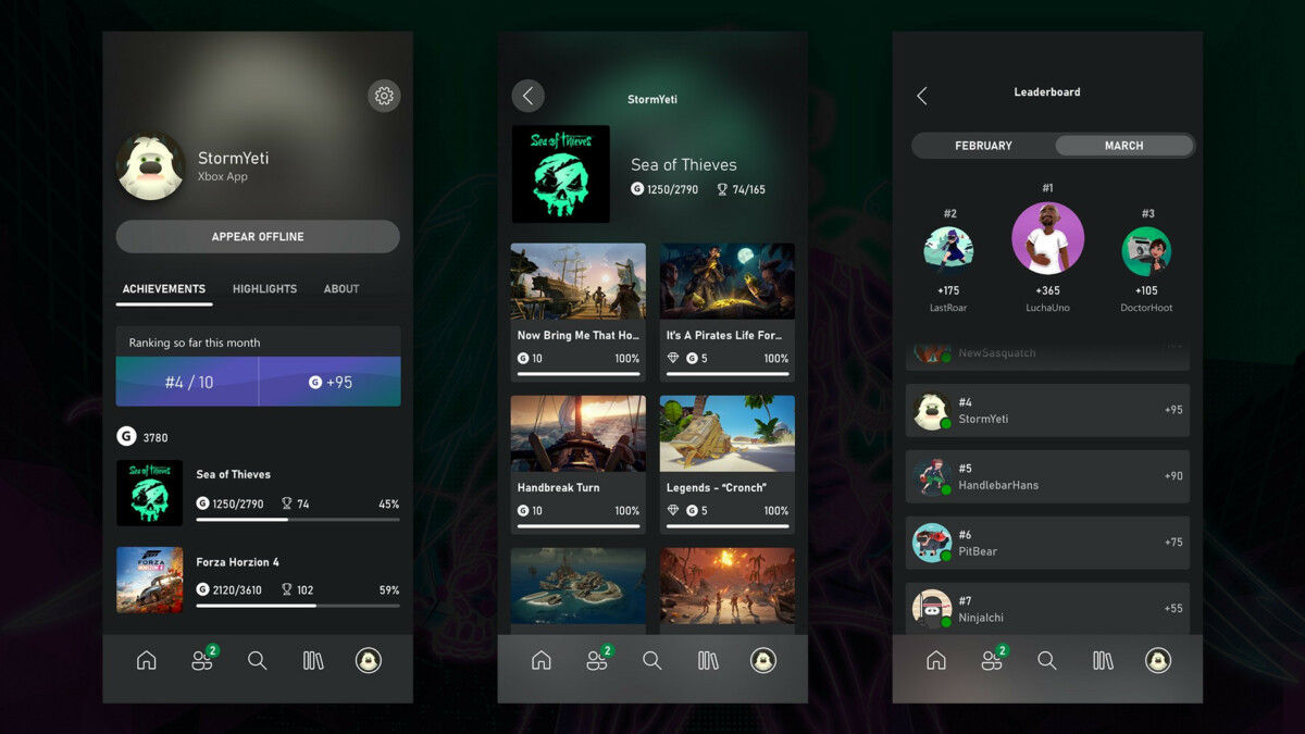 L'app Xbox fait peau neuve avec l'arrivée des succès et des classements