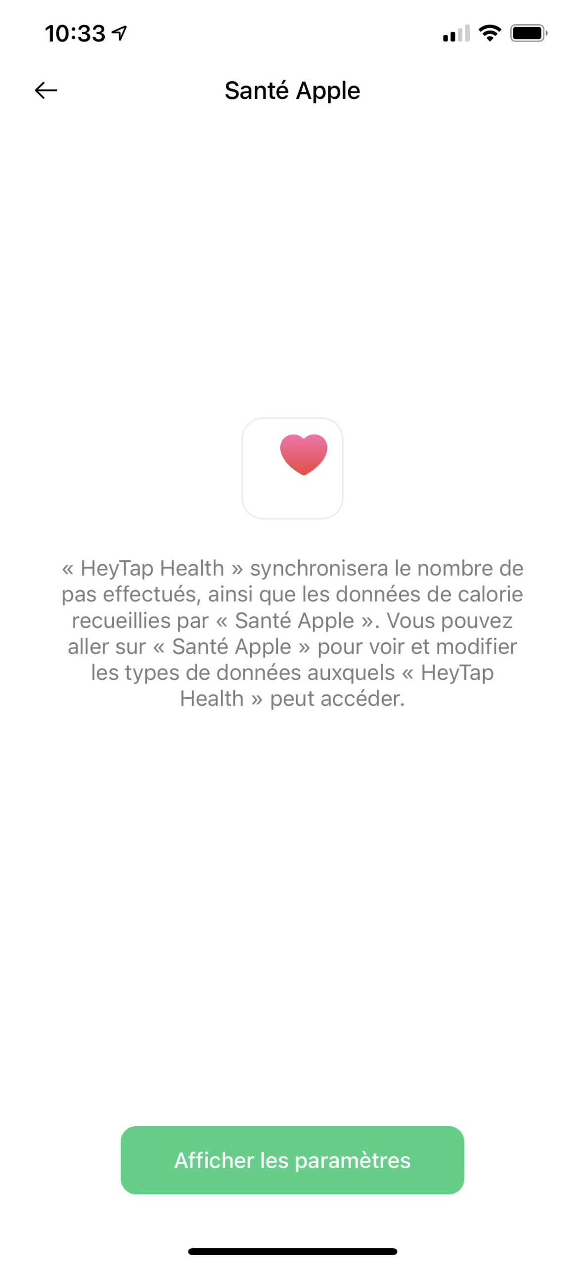L'application HeyTap Health sur iPhone // Source : Oppo