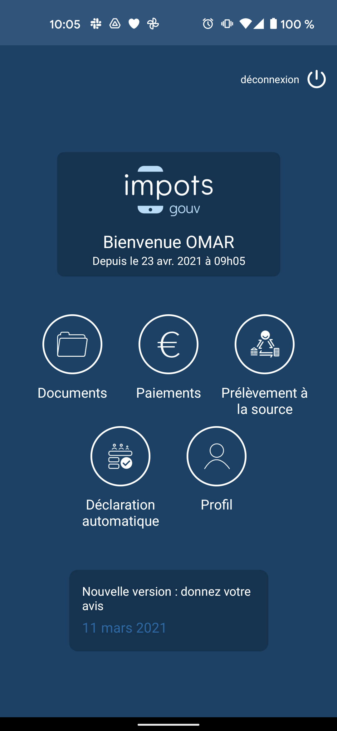 Impots application déclaration 2