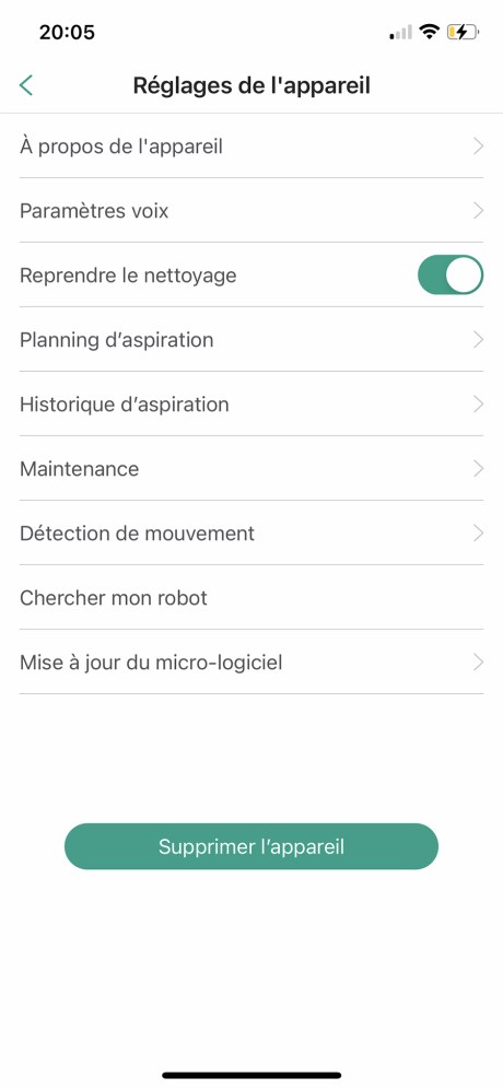 Le menu des options est facile à appréhender // Source : Frandroid / Yazid Amer