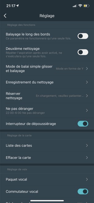 Le menu Réglage souffre d'une traduction approximative // Source : Frandroid / Yazid Amer