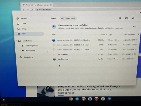 Comment enregistrer l’écran en vidéo sur chrome OS 11