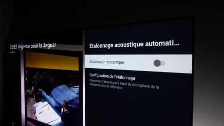 Le menu permettant d'activer l'étalonnage du son