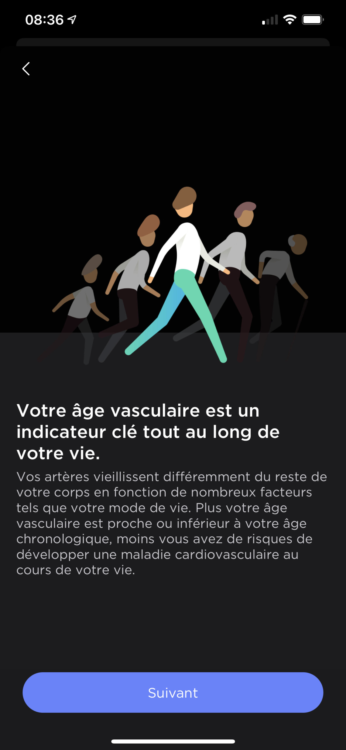 Calcul de votre Age vasculaire dans l'app Health Mate