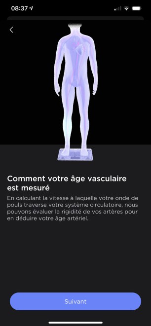 Calcul de votre Age vasculaire dans l'app Health Mate