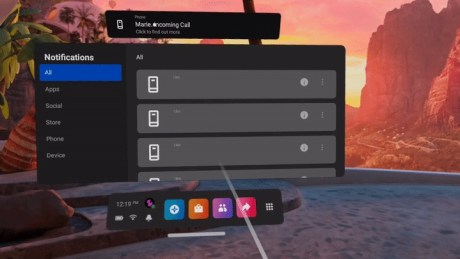 Les notifications de votre iPhone arrive sur le casque Oculus // Source : Oculus