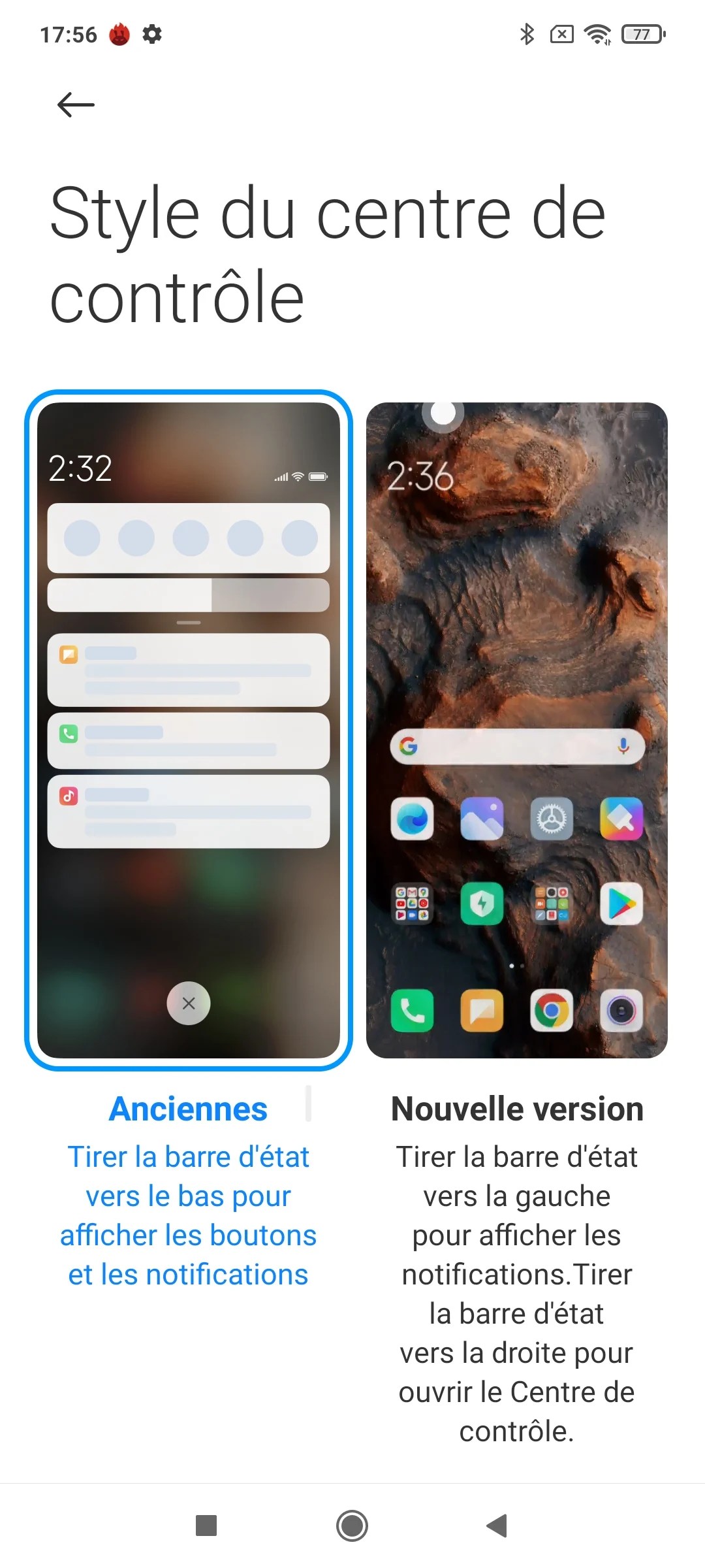 L'interface du Xiaomi Mi 11i.