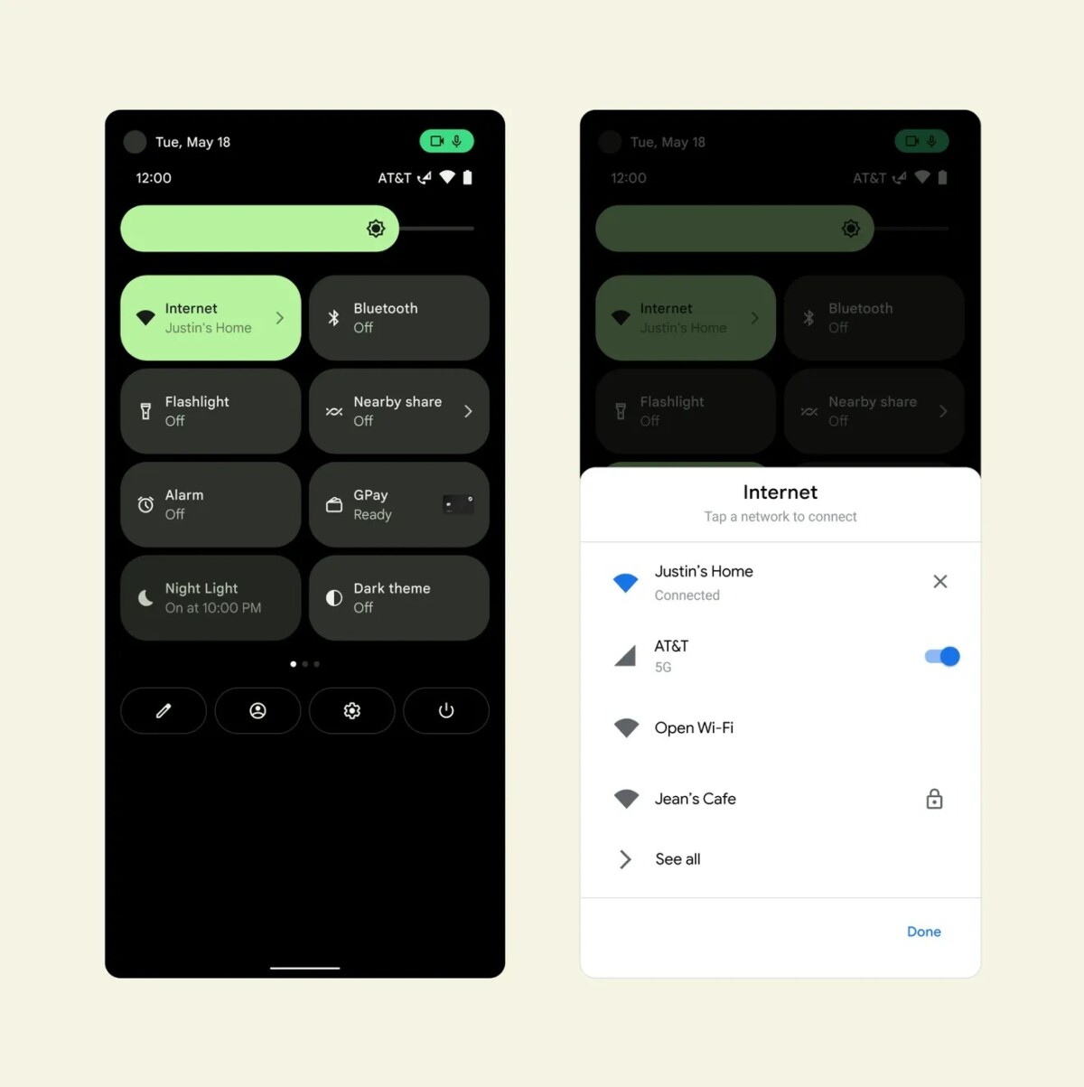 Android 12 paramètres rapides