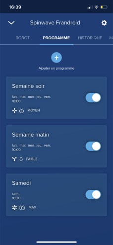 Il est possible de créer un planning précis des cycle de nettoyage // Source : Frandroid / Yazid Amer