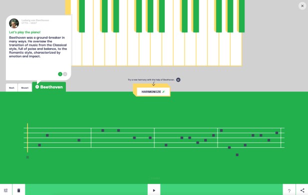 Assisted Melody selon Beethoven // Source : Google Arts & Culture