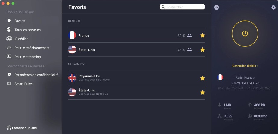 Interface CyberGhost VPN