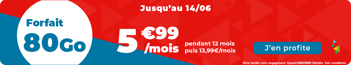 Bannière du forfait 80 Go sur le site Auchan télécom