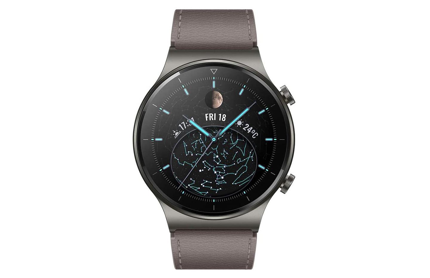 Huawei Watch GT 2 Pro de face en coloris titane