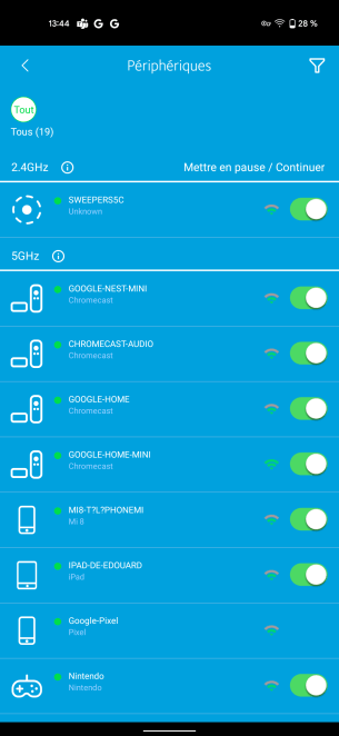 Interface Android Netgear Orbi RBK352