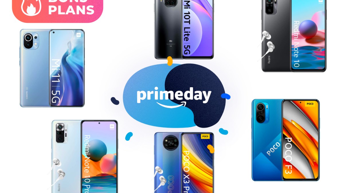 Promotions appliquées sur les smartphones Xiaomi pour le Prime Day 2021 d'Amazon.