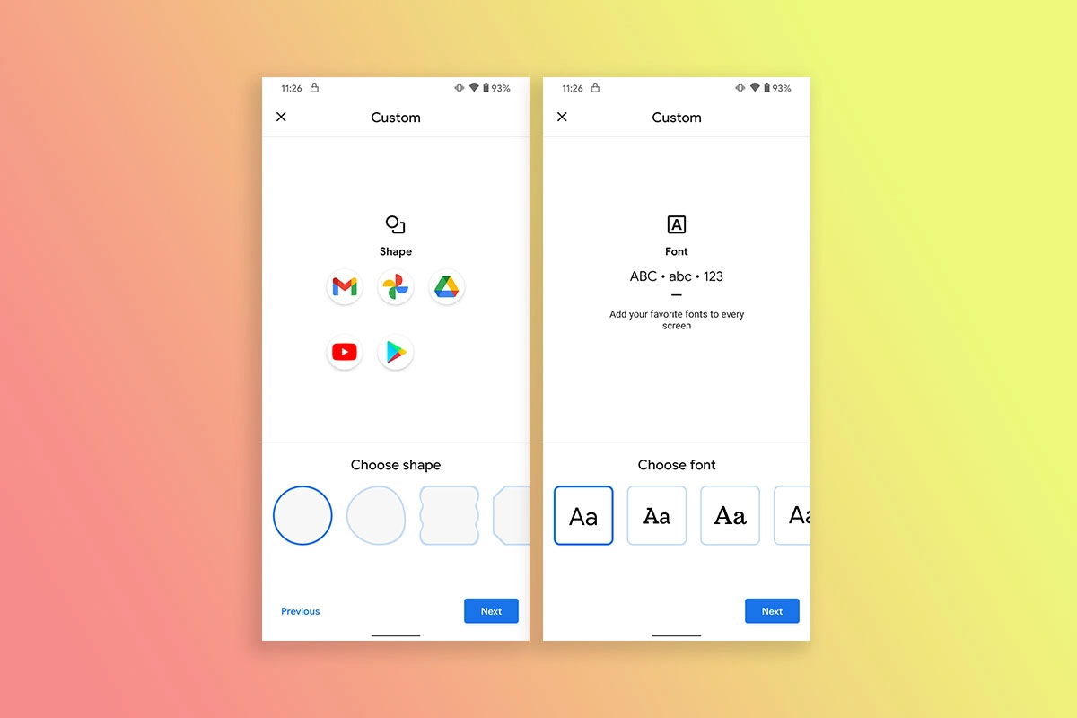 Android 11 customisation des polices et formes d&rsquo;icônes