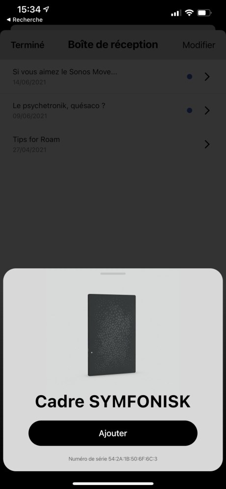 L'application va détecter immédiatement le Symfonisk à proximité // Source : FRANDROID
