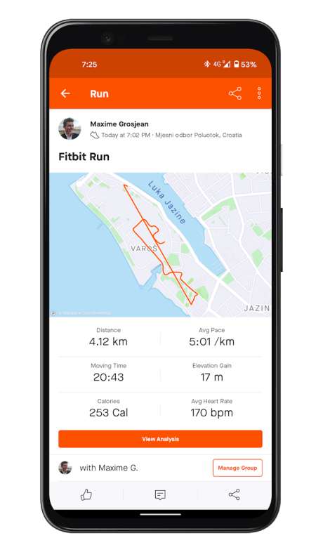 Fitbit Luxe - Versus Strava (2)