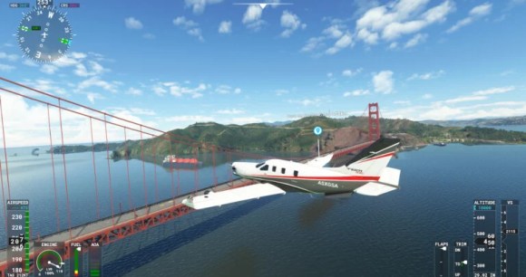Le Golden Gate Bridge dans Flight Simulator sur Xbox Series // Source : Xbox