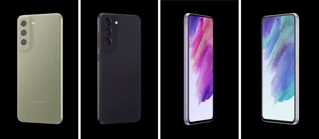 Captures d'écran des vidéos du Galaxy S21 FE mises en ligne par Evan Blass