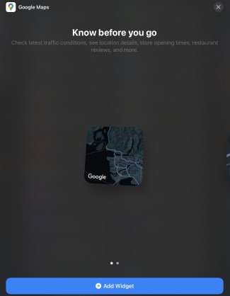 Google Maps widget iOS