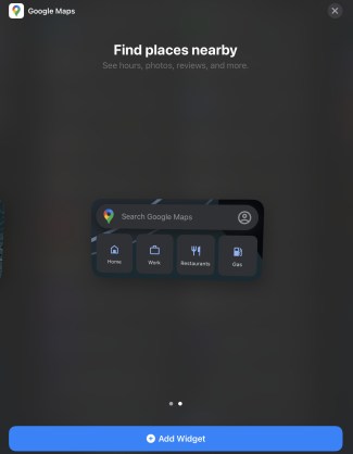 Google Maps widget iOS