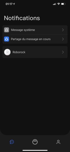 Le menu notifications de l'app Roborock // Source : Frandroid