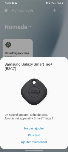 L'installation du SmartTag se fait un clic.
