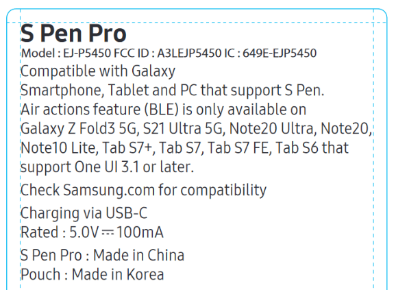 S Pen Pro compatibilité