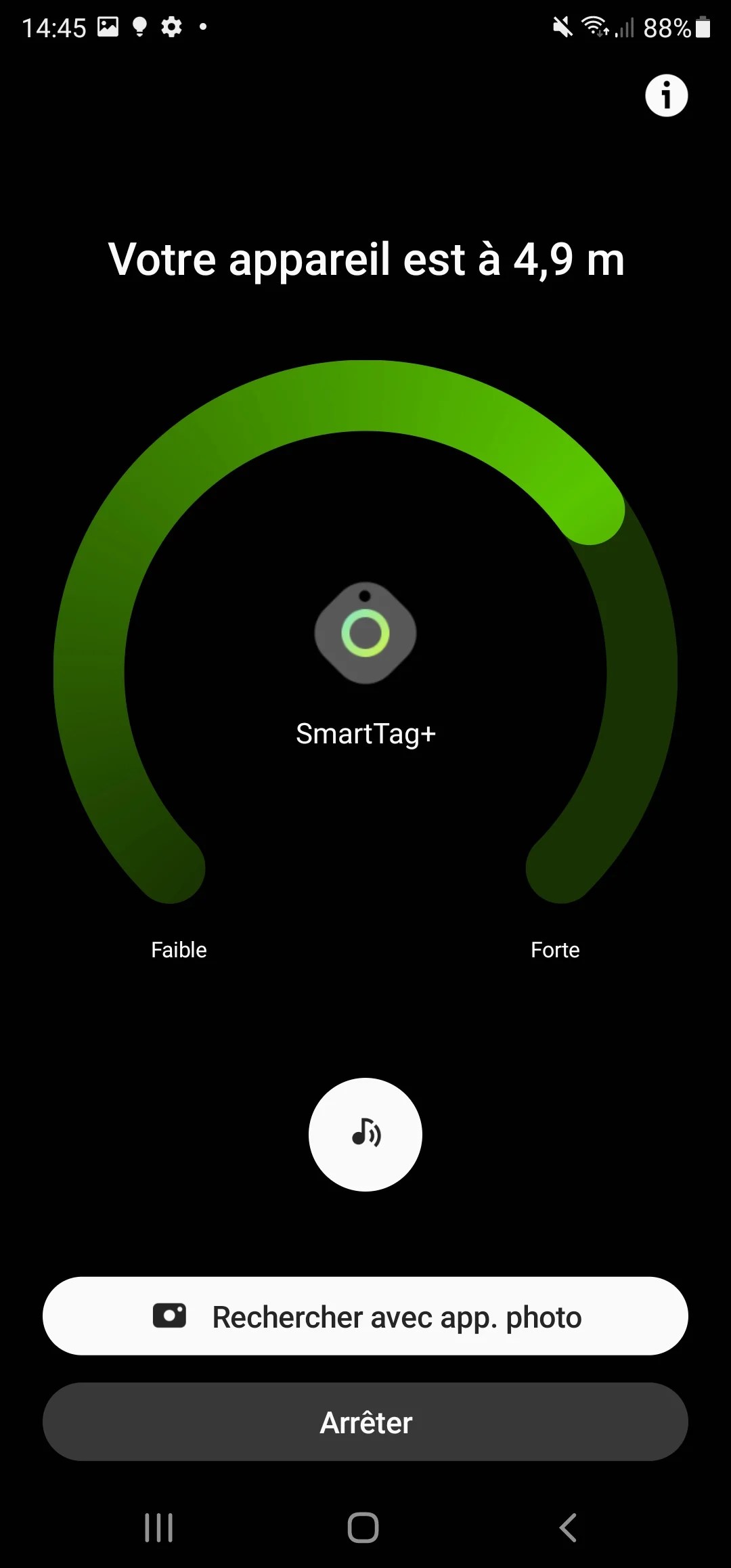 Si le SmartTag+ est assez près, la fonction AR est activable. // Source : Frandroid