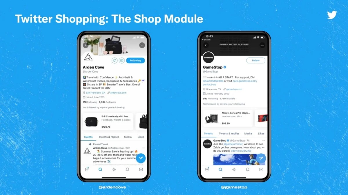 Twitter shop module