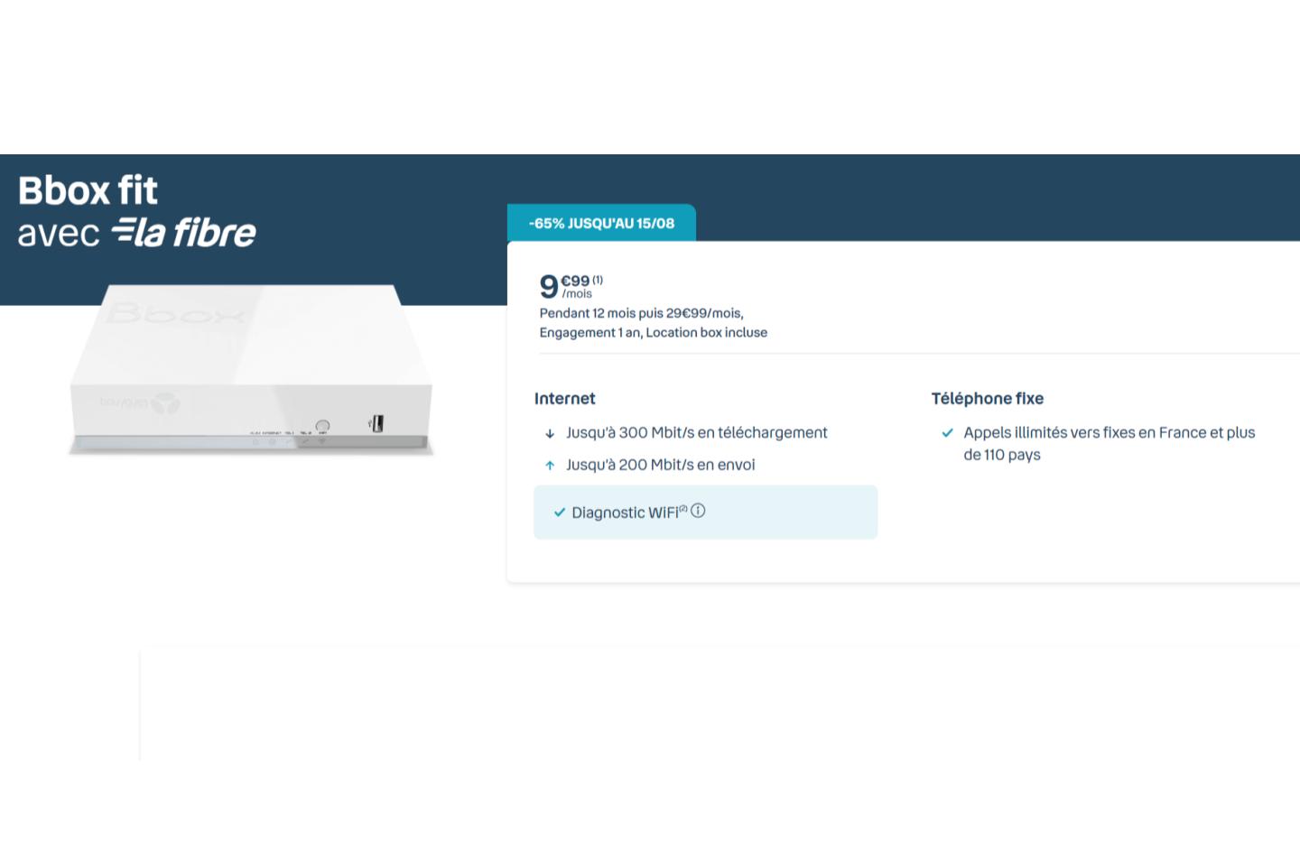 Détails de l'offre Bbox fit chez Bougues Telecom