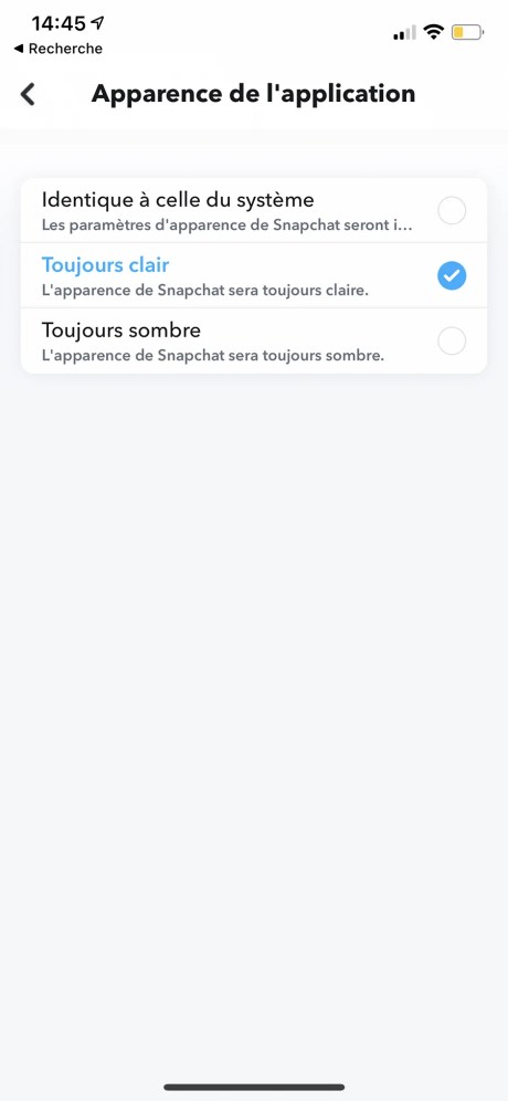 Comment mettre Snapchat en mode sombre sur iOS 04