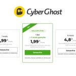 Cyberghost VPN offre actuellement 3 mois sur l’abonnement annuel (1,99 €/mois)
