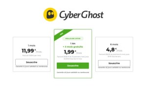 Cyberghost VPN offre actuellement 3 mois sur l’abonnement annuel (1,99 €/mois)