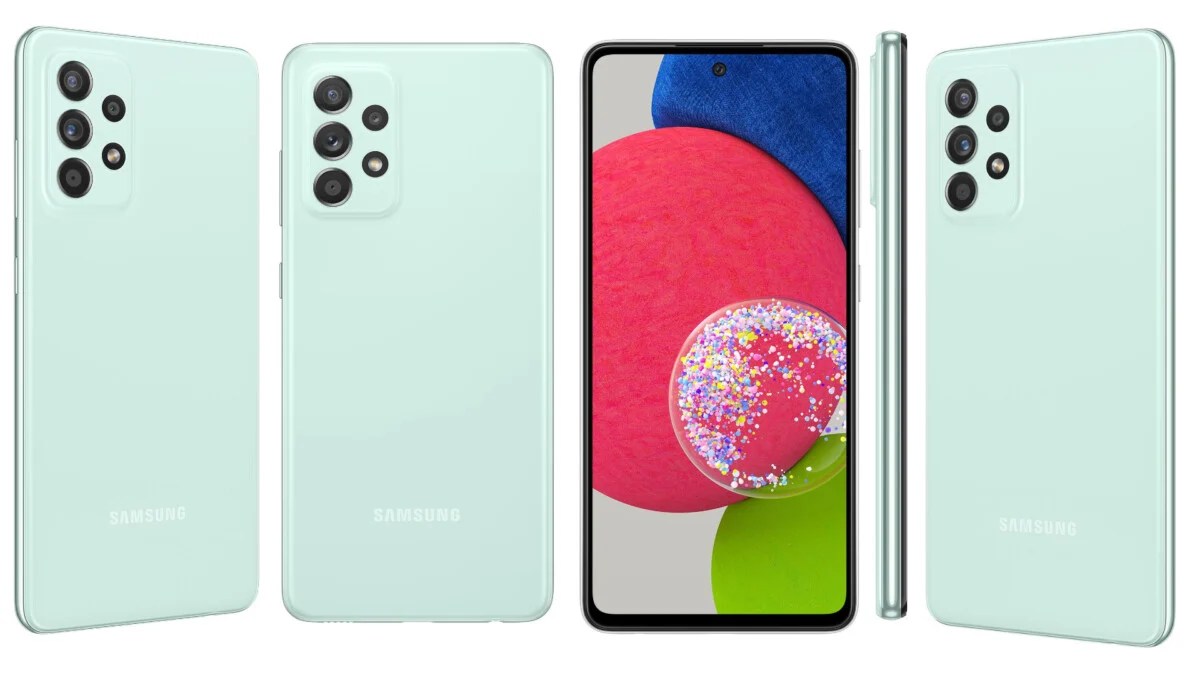 Galaxy A52s render 3D bleu