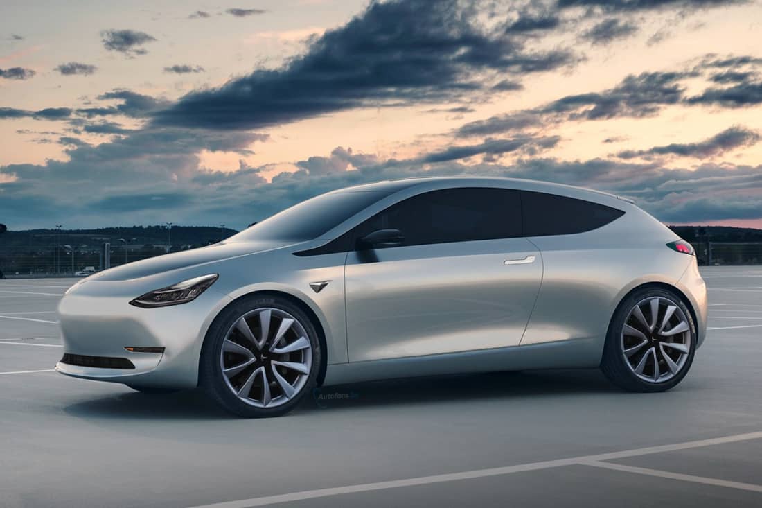 Un des rendus de la Tesla Model 2