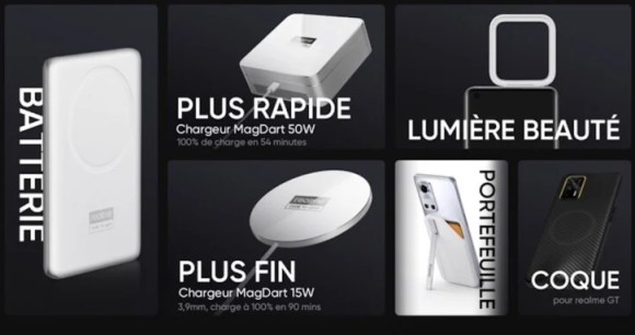 Realme lance tout un écosystème de produit magnétique dont des chargeurs sans fil // Source : Realme