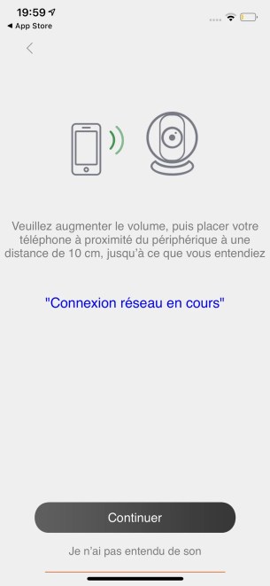 Un test sonore termine de certifier la connexion de la caméra à votre réseau Wi-Fi // Source : Frandroid - Yazid Amer